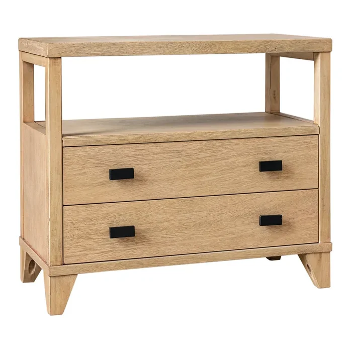Ashbury Natural Wood Nightstand with Drawers