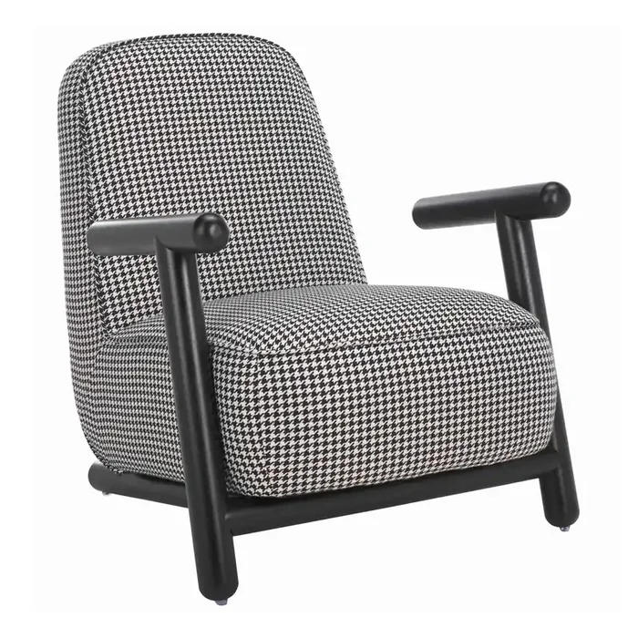 Ashford Black and White Houndstooth Upholstered Chair