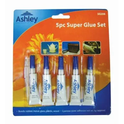 Ashley Housewares Superglue 3g Tubes 5pc