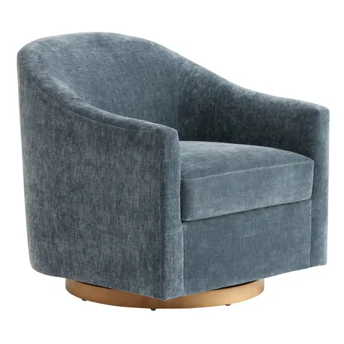 Augustine Chenille Slope Arm Upholstered Swivel Chair