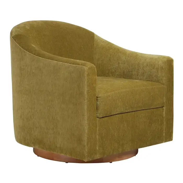 Augustine Chenille Slope Arm Upholstered Swivel Chair