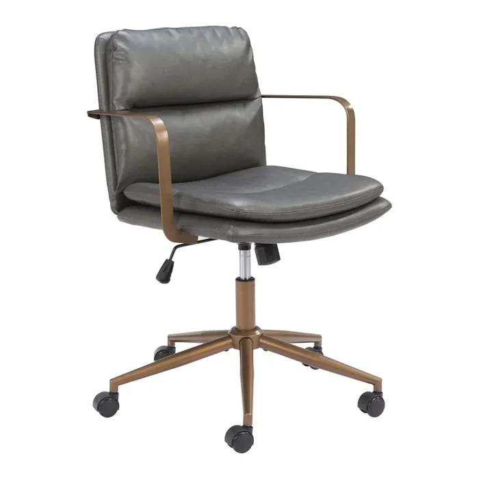 Aurella Faux Leather and Steel Upholstered Office Chair