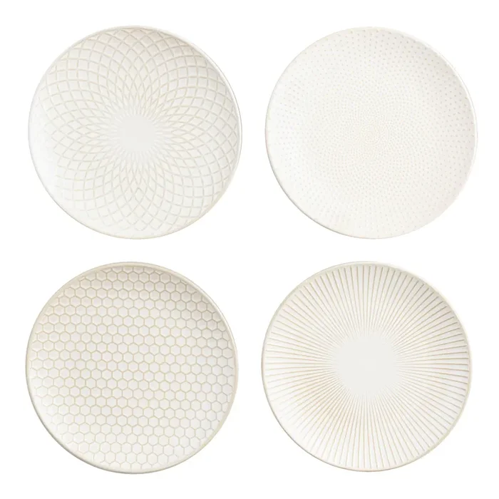 Avery White Textured Salad Plate Set Of 4