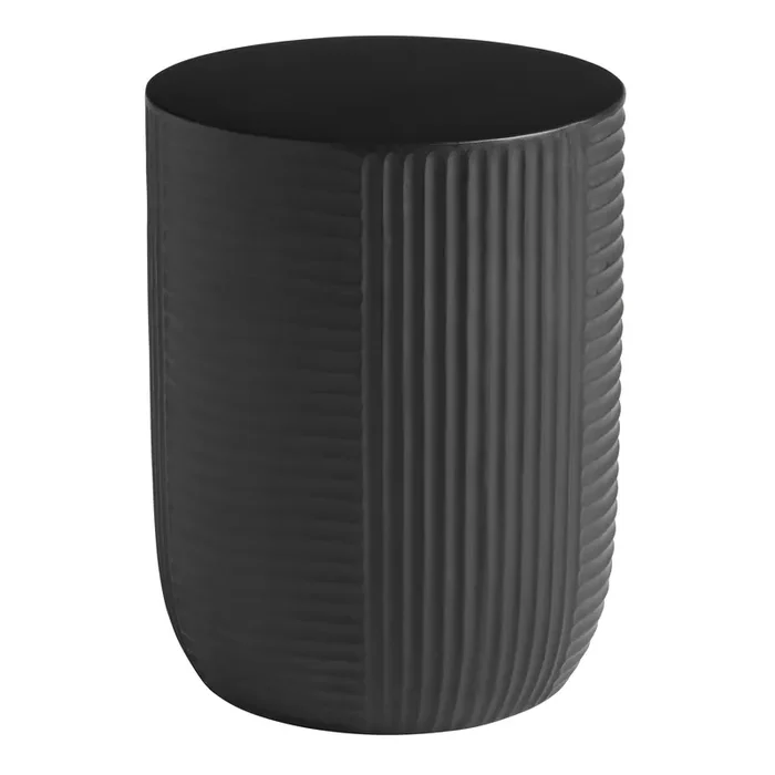 Ayda Round Cement Ribbed Outdoor Side Table