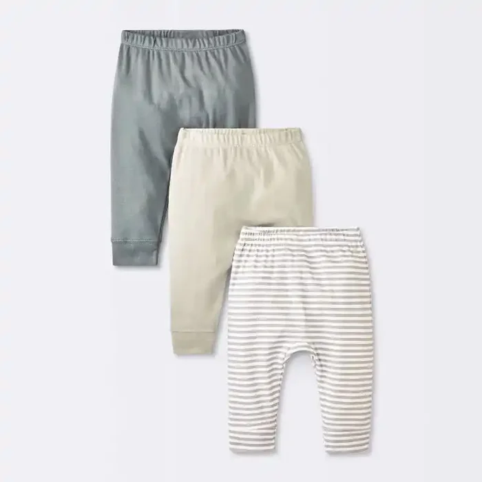 Baby 3pk Cotton Jogger Pants- Cloud Island™ Gray 3-6M