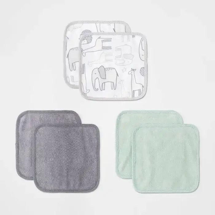 Baby 6pk ‘Little Peanut‘ Washcloth Set – Cloud Island™ Green