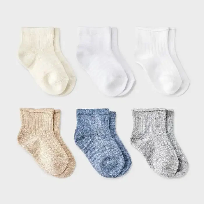 Baby 6pk Waffle Ribbed Ankle Socks – Cat & Jack™ 12-24M