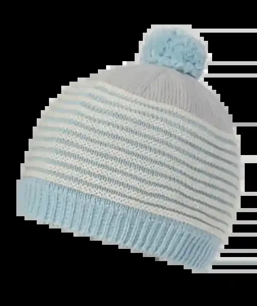 BABY BOYS BEANIE ARRAWARRA LIGHT BLUE STRIPE