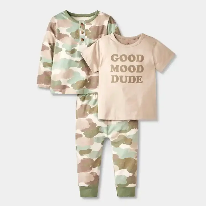Baby Boys‘ Camo 3pc Top & Bottom Set – Cat & Jack™ Green 18M