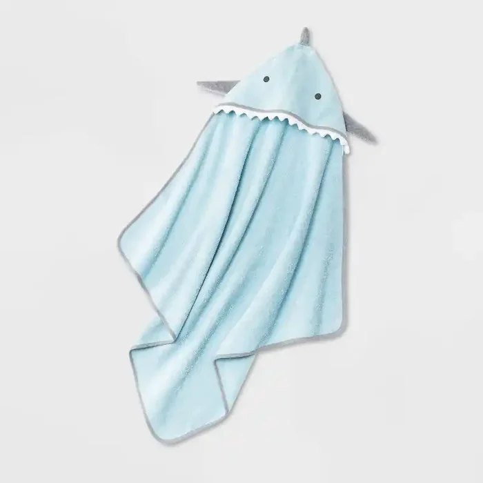 Baby Boys‘ Critter Shark Hooded Towel – Cloud Island™ Blue