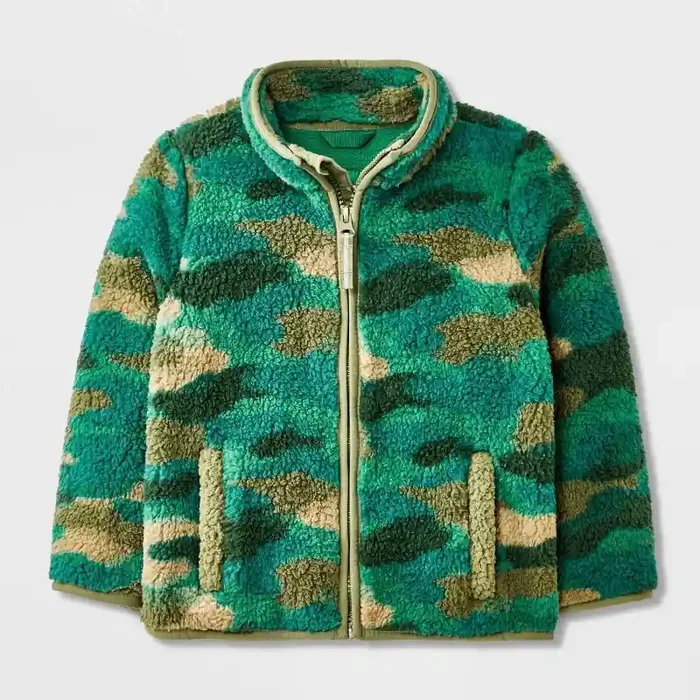 Baby Boys‘ Full Zip Fleece Jacket – Cat & Jack™ Green 18M