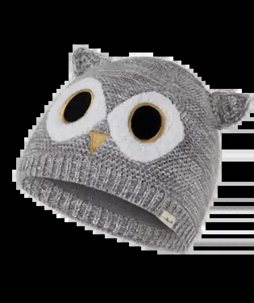 BABY GIRLS BEANIE OWL GREY MARLE