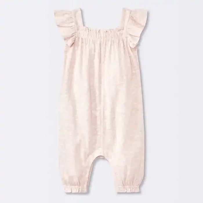 Baby Girls‘ Floral Modal Jersey Long Legged Romper – Cloud Island™ Pink 0-3M