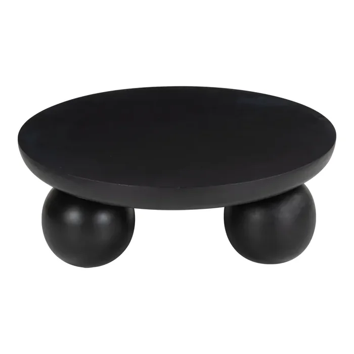 Ballston Round Black Mango Wood Coffee Table
