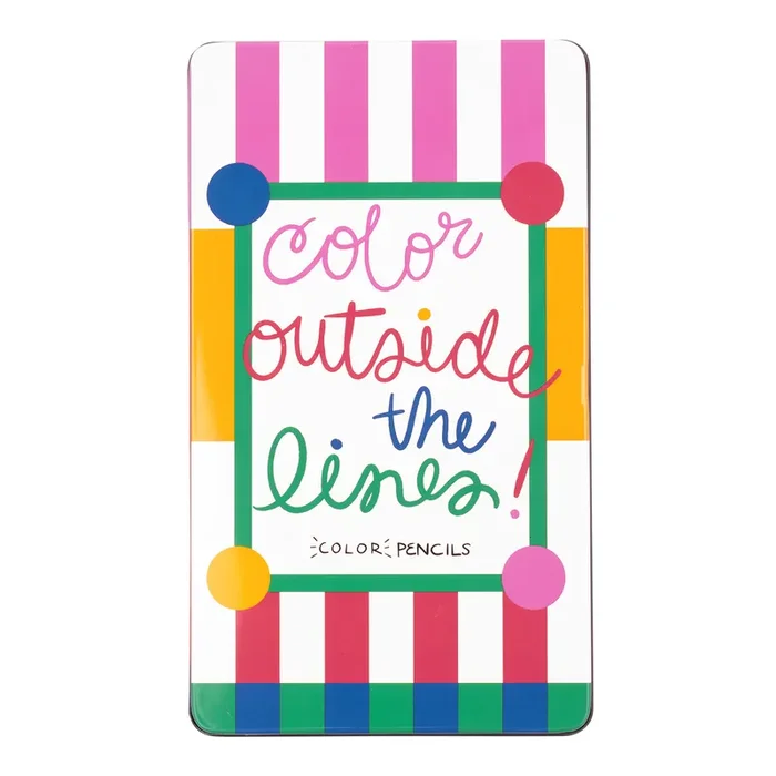 Ban.do Color Outside the Lines Colored Pencils Tin 10 Pack