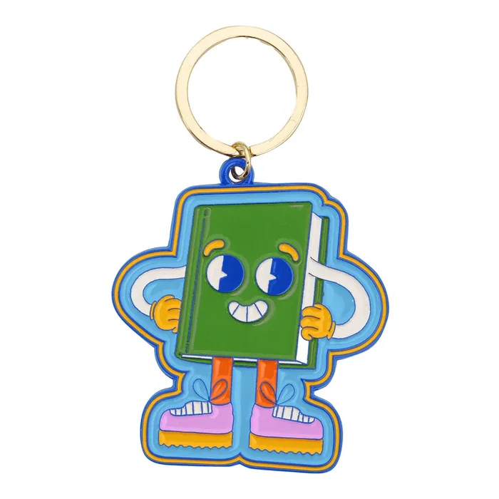 Ban.do Enameled Book Man Keychain