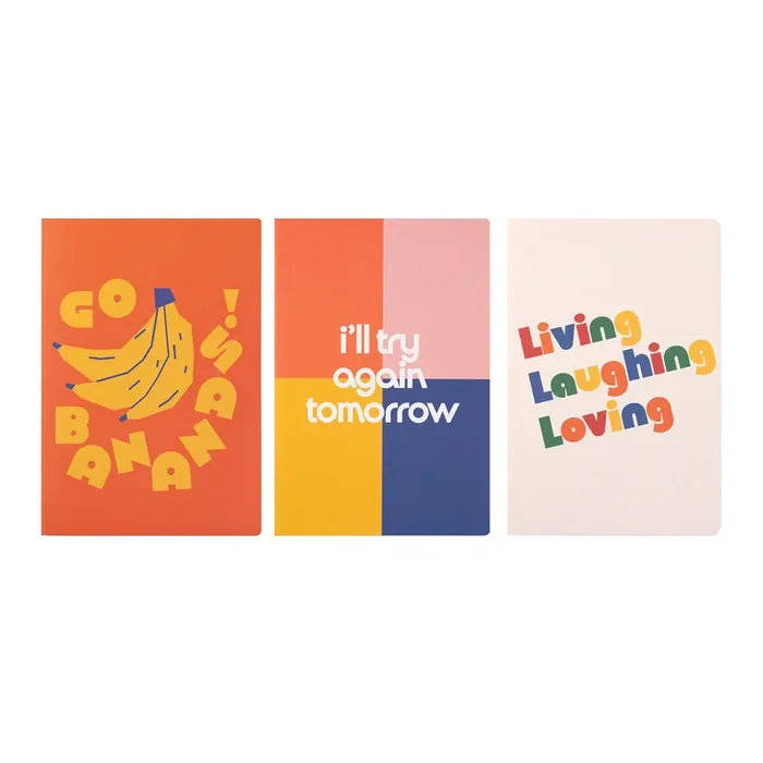 Ban.do Multicolor Go Bananas Journals 3 Pack