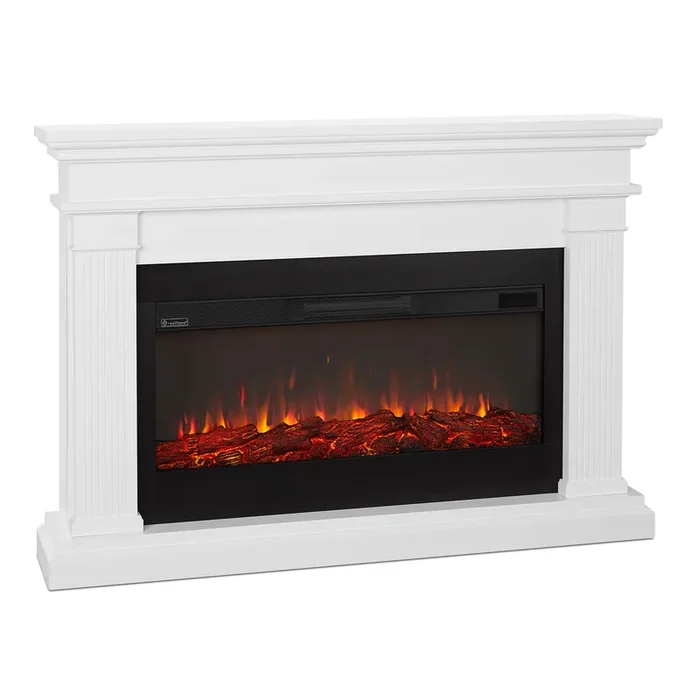 Barehelm White Wood Electric Fireplace Mantel