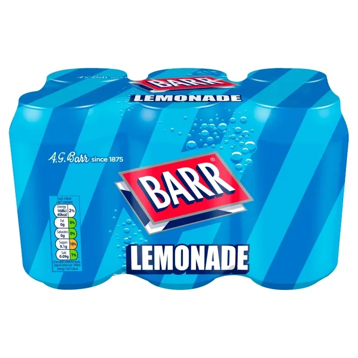 Barr Lemonade Cans 330ml 6 Pack – Case of 4