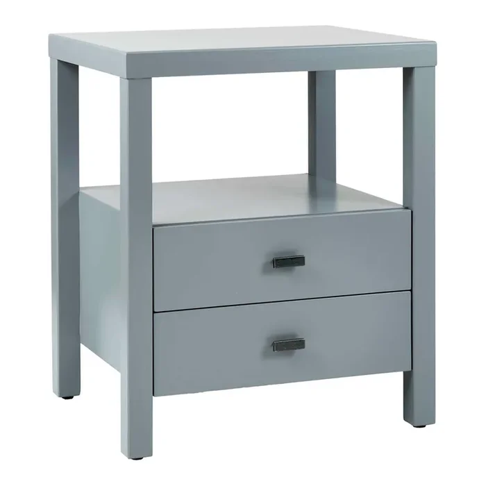 Basuel Monochromatic Wood Nightstand with Drawers