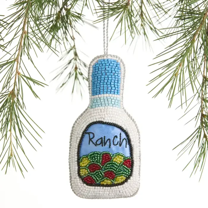 Beaded Fabric Ranch Dressing Ornament