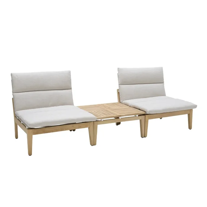 Beau Teak Wood 3 Piece Modular Outdoor Furniture Set