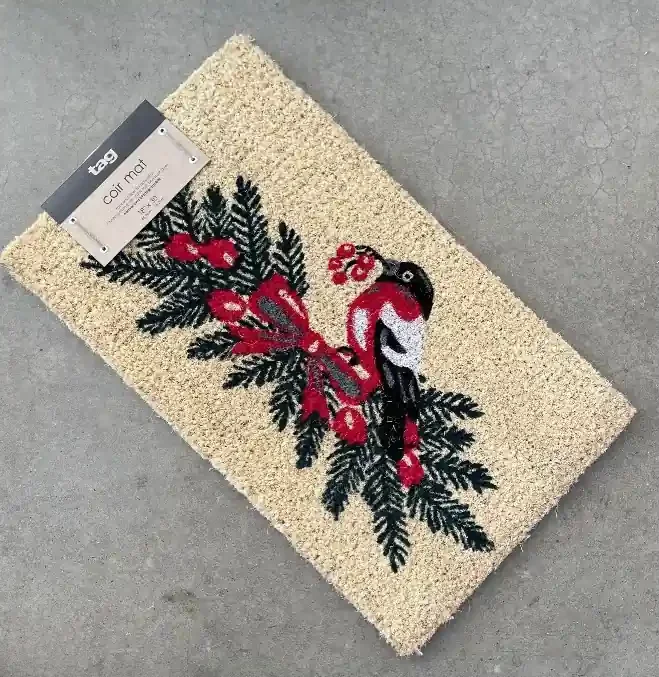 BIRD ON SPRIG COIR MAT
