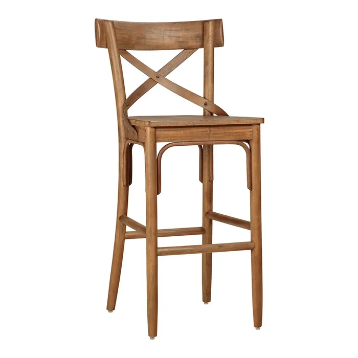 Bistro Distressed Wood Barstool