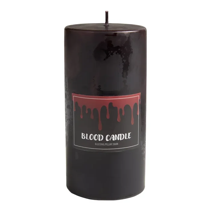 Black and Red Dripping Blood Pillar Candle