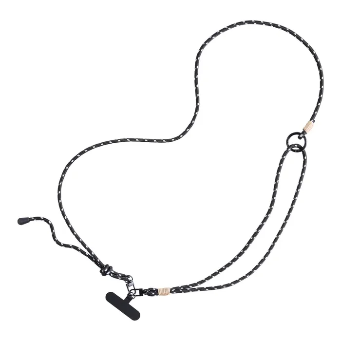 Black and White Woven Detachable Cell Phone Strap 2 Piece