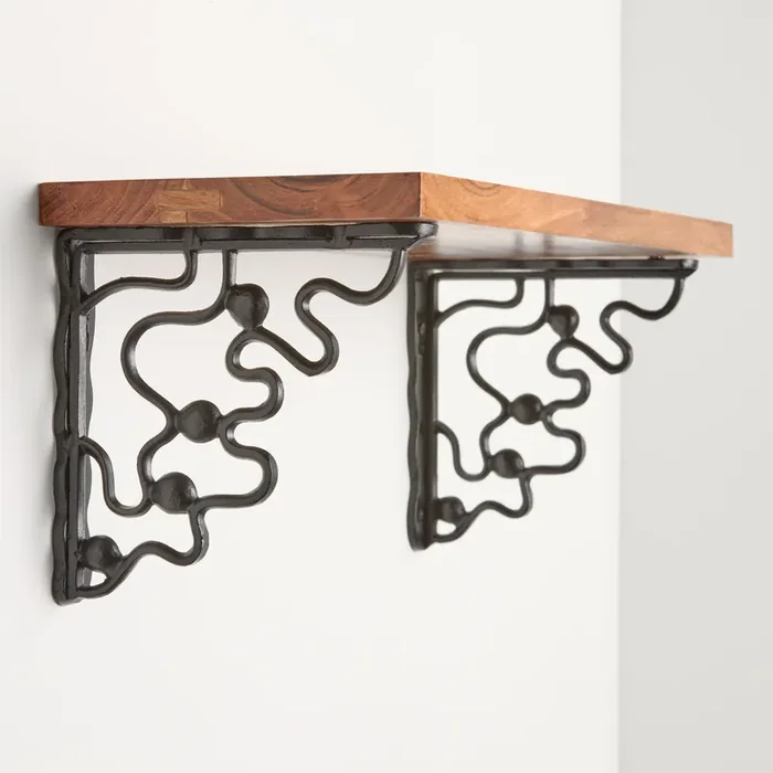 Black Metal Wiggle Mix & Match Shelf Brackets 2 Pack