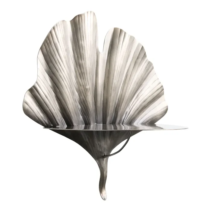 Black Nickel Ginkgo Leaf Wall Shelf
