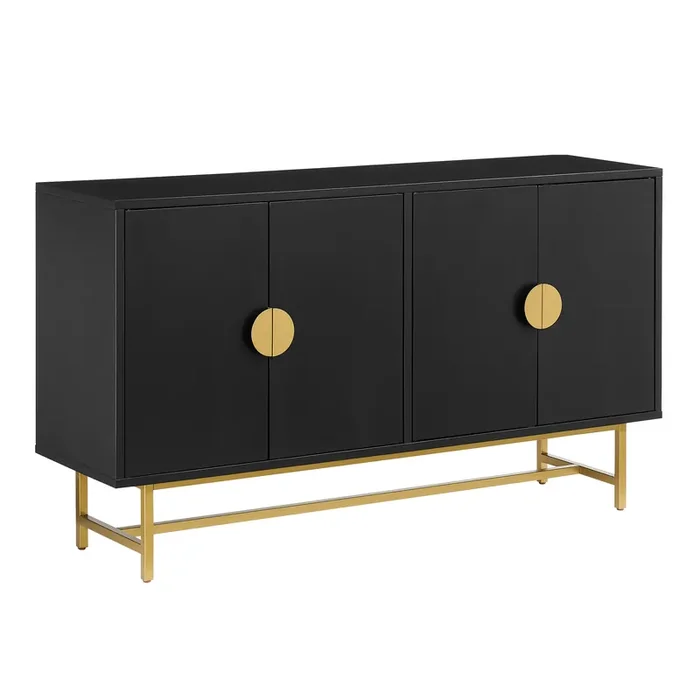 Blair Wood and Gold Metal Sideboard