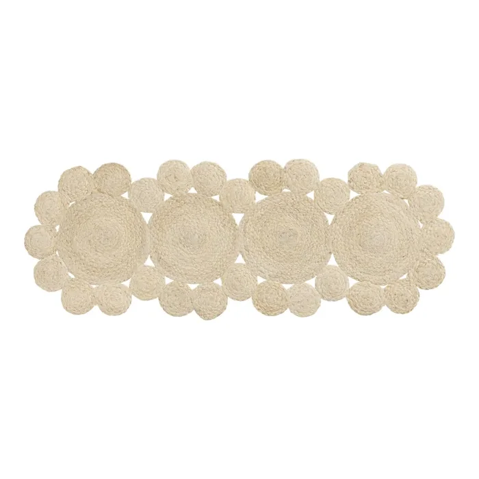 Bleached Jute Circle Woven Table Runner