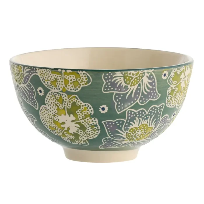 Blossom Floral Hand Stamped Rice Bowl