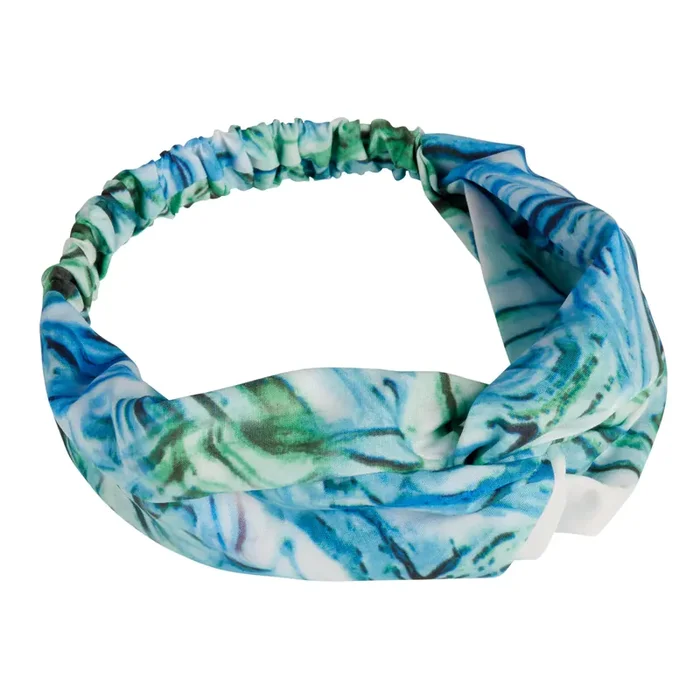 Blue And Green Marbled Knotted Headband