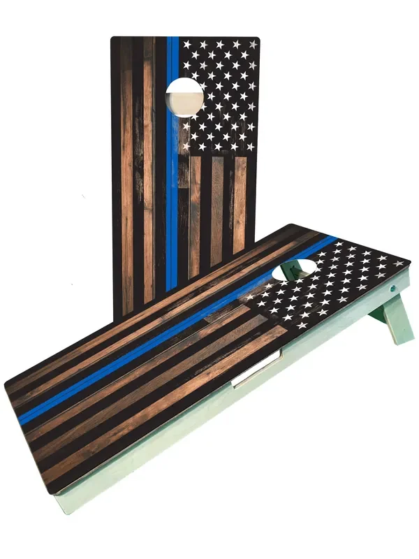 Blue Line Flag Police Cornhole Boards