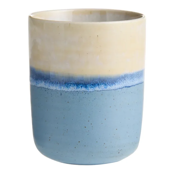 Blue Reactive Glaze Two Tone Ceramic Sake Cup Set of 2