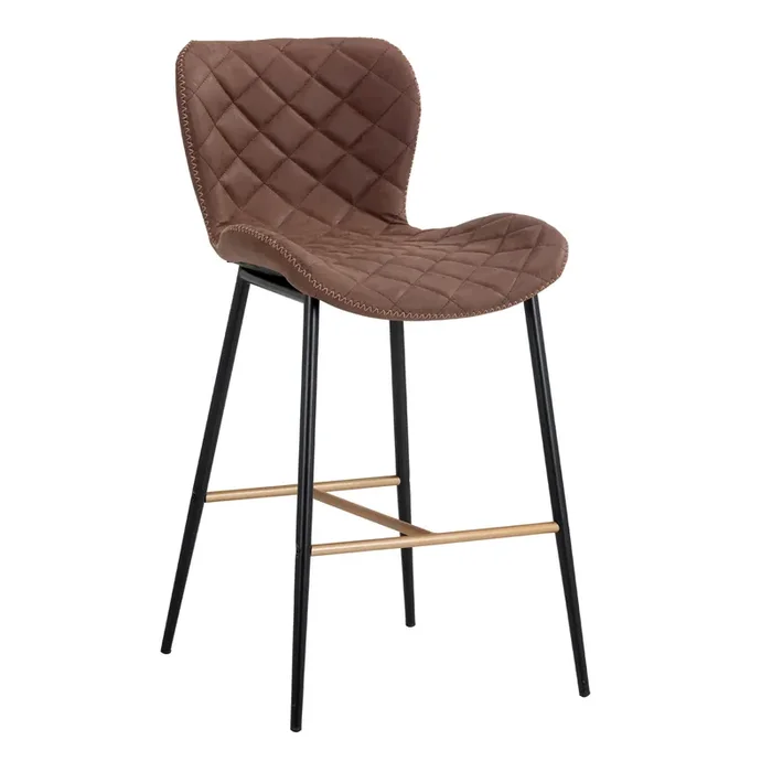 Bonita Faux Leather Diamond Tufted Counter Stool 2 Piece Set