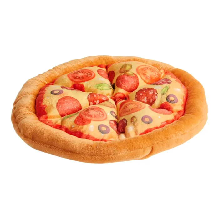 Bow-Wow Pizza Plush Squeaky Dog Toy