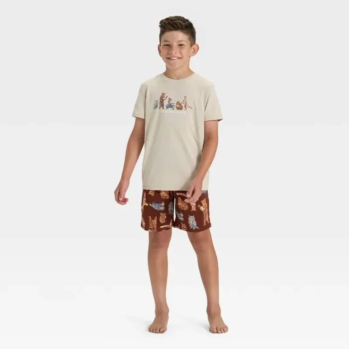 Boys‘ 2pc Short Sleeve Pajama Set – Cat & Jack™ Cream XXL