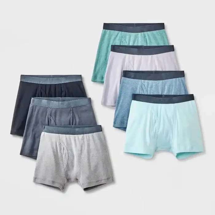 Boys‘ 7pk Boxer Briefs – Cat & Jack™ Heather Blue/Gray XS