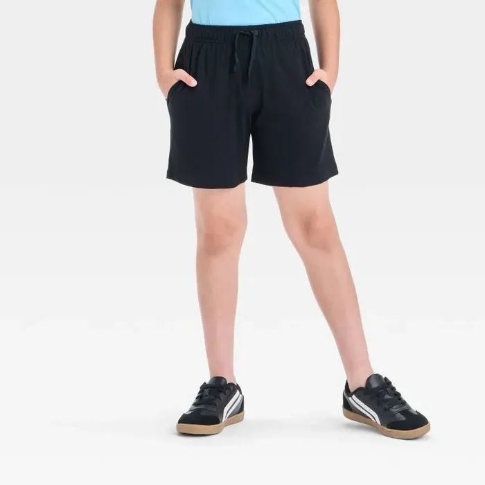 Boys‘ ‘Above the Knee‘ Pull-On Shorts – Cat & Jack™ Black S Mid Rise, Flexible Drawstring