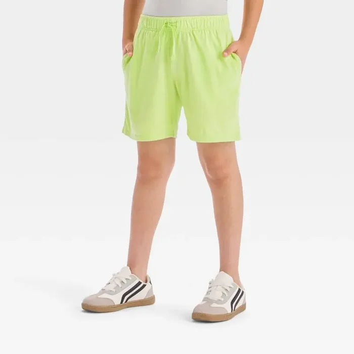 Boys‘ Above the Knee Pull-On Shorts – Cat & Jack™ Lime Green M Mid Rise, Drawstring