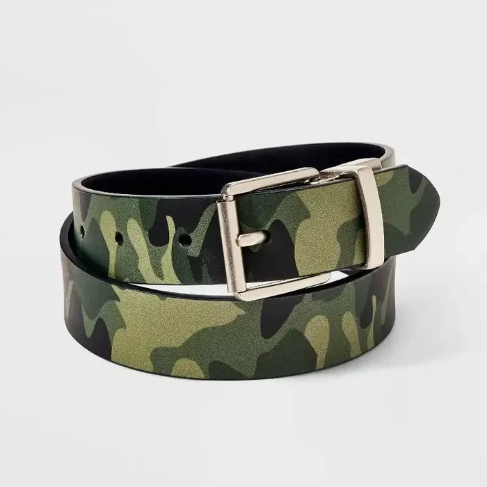Boys‘ Camouflage Reversible Belt – Cat & Jack™ Dark Olive Green XL