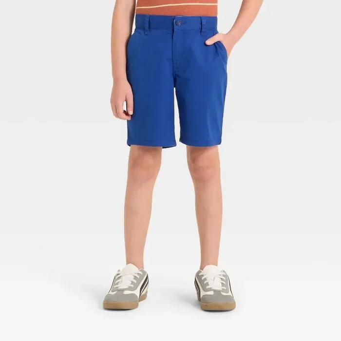 Boys‘ Flat Front ‘At the Knee‘ Chino Shorts – Cat & Jack™ Indigo 8