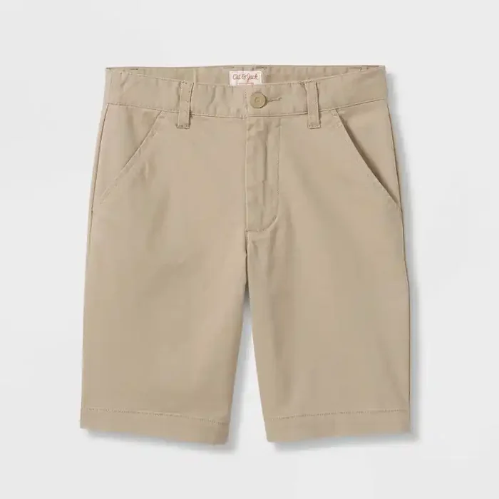 Boys‘ Flat Front Uniform Chino Shorts – Cat & Jack™ Dark Khaki 7