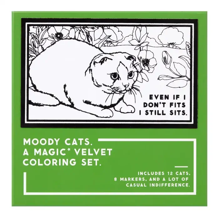 Brass Monkey Moody Cats Velvet Coloring Set 12 Piece