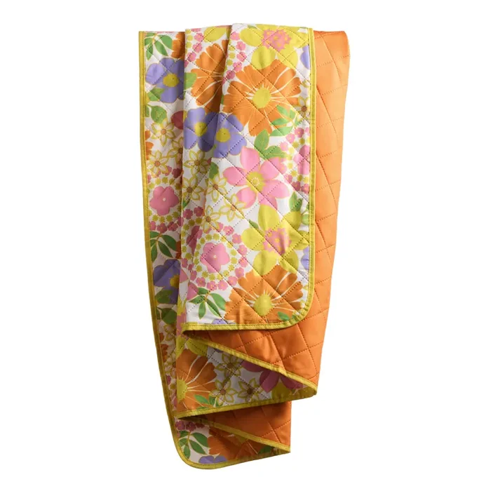 Bright Print Roll Up Picnic Blanket with Strap
