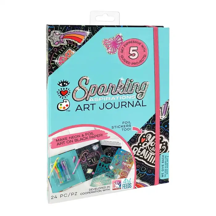 Bright Stripes Sparkling Aspirations Art Journal Set with Pens